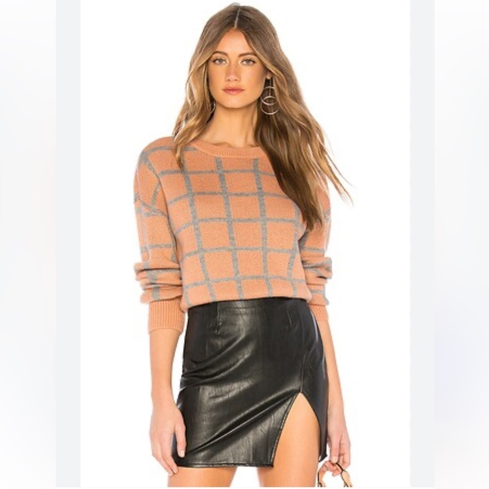 Tularosa Rica Revolve Sweater in Rust Plaid SZ M